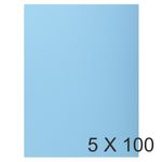 Exacompta Super 160 - 5 Paquets de 100 Chemises 1 rabat - 160 gr - bleu clair