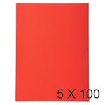 Exacompta Forever - 5 Paquets de 100 Chemises - 170 gr - rouge