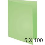 Exacompta Forever - 5 Paquets de 100 Chemises à bord décalé - 170 gr - vert pré