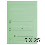 Exacompta Super 210 - 5 Paquets de 25 Chemises imprimées 2 rabats - vert clair