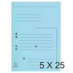 Exacompta Super 210 - 5 Paquets de 25 Chemises imprimées 2 rabats - bleu clair