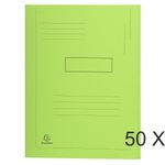 Exacompta Forever - Carpeta de 2 solapas - ancho de la espina: 2 mm - para A4 - capacidad: 200 hojas - verde (paquete de 50)