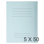 Exacompta Forever - 5 Paquets de 50 Chemises imprimées - 220 gr - bleu clair