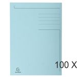 Exacompta Forever - 100 Chemises imprimées format folio - 280 gr - bleu clair