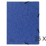 Exacompta - 25 Chemises à 3 rabats imprimées - A4 - bleu