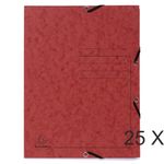 Exacompta - 25 Chemises à 3 rabats imprimées - A4 - rouge