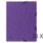 Exacompta - 25 Chemises à 3 rabats imprimées - A4 - violet