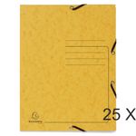 Exacompta - 25 Chemises à 3 rabats imprimées - A4 - jaune