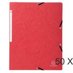 Exacompta - 50 Chemises sans rabat - A4 - rouge