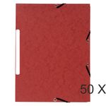 Exacompta - 50 Chemises recyclées à 3 rabats - A4 - rouge