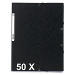 Exacompta - 50 Chemises à 3 rabats - A4 - noir