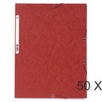 Exacompta - 50 Chemises à 3 rabats - A4 - rouge