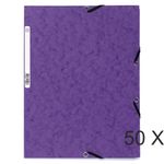 Exacompta - 50 Chemises à 3 rabats - A4 - violet