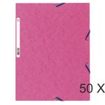 Exacompta - 50 Chemises à 3 rabats - A4 - rose