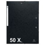 Exacompta - 50 Chemises à 3 rabats monobloc - A4 - noir
