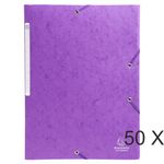 Exacompta - 50 Chemises à 3 rabats monobloc - A4 - violet
