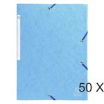 Exacompta - 50 Chemises à 3 rabats monobloc - A4 - turquoise