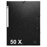 Exacompta Scotten - 50 Chemises à 3 rabats - A4 - noir