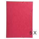 Exacompta - 5 Chemises à 3 rabats - A3 - rouge