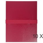 Exacompta - 10 Chemises extensibles 1 rabat à sangle scratch - bordeaux