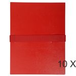 Exacompta - 10 Chemises extensibles 1 rabat à sangle scratch - rouge