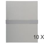 Exacompta - 10 Chemises extensibles 1 rabat à sangle scratch - gris