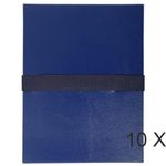 Exacompta - 10 Chemises extensibles à sangle - bleu foncé