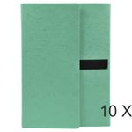 Exacompta - 10 Chemises extensibles 3 rabats à sangle - vert