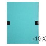 Exacompta N'clip - 10 Chemises extensibles 1 rabat - turquoise