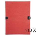 Exacompta N'clip - 10 Chemises extensibles 1 rabat - rouge