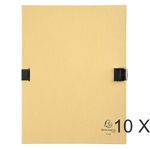 Exacompta N'clip - 10 Chemises extensibles 1 rabat - mastic