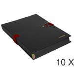 Exacompta Extensor - 10 Chemises extensibles 1 rabat à sangle - noir