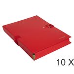 Exacompta Extensor - 10 Chemises extensibles 1 rabat à sangle - rouge