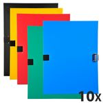 Exacompta - 10 Chemises extensibles à sangle avec rabat en pied - couleurs assorties