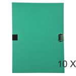 Exacompta - 10 Chemises extensibles à sangle avec rabat en pied - vert