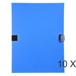 Exacompta - 10 Chemises extensibles à sangle avec rabat en pied - bleu clair