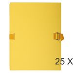 Exacompta - 25 Chemises extensibles à sangle avec rabat papier - jaune