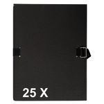 Exacompta - 25 Chemises extensibles à sangle avec rabat papier - noir