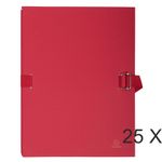 Exacompta - 25 Chemises extensibles à sangle avec rabat papier - rouge