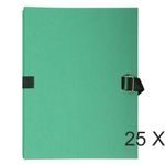 Exacompta - 25 Chemises extensibles à sangle avec rabat papier - vert clair
