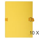 Exacompta - 10 Chemises extensibles à sangle avec rabat papier - jaune