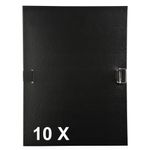 Exacompta - 10 Chemises extensibles à sangle avec rabat papier - noir