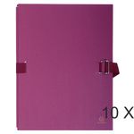Exacompta - 10 Chemises extensibles à sangle avec rabat papier - bordeaux