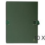 Exacompta - 10 Chemises extensibles à sangle avec rabat papier - vert foncé