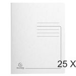 Exacompta - 25 Chemises de classement à ressort - blanc