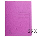 Exacompta - 25 Chemises de classement à ressort - rose