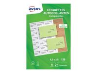 Avery - étiquettes adresses - 126 étiquette(s) - 38.1 x 63.5 mm