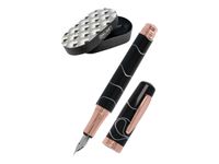 Online Bohemian Art - Stylo plume - noir/rose - pointe moyenne