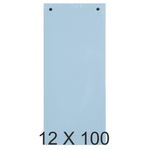 Exacompta - 12 Packs de 100 fiches intercalaires - 105 x 240 mm - bleu clair
