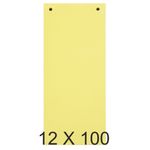 Exacompta - 12 Packs de 100 fiches intercalaires - 105 x 240 mm - jaune